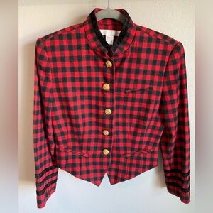 The Limited Vintage Red and Black Plaid Blazer